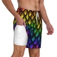 thumbnail image 3 of Balery Dragon Scales Mens Swim Trunks Swim Shorts for Men Quick Dry Inseam Beach Shorts with Compression Liner Pocket-XX-Large, 3 of 9