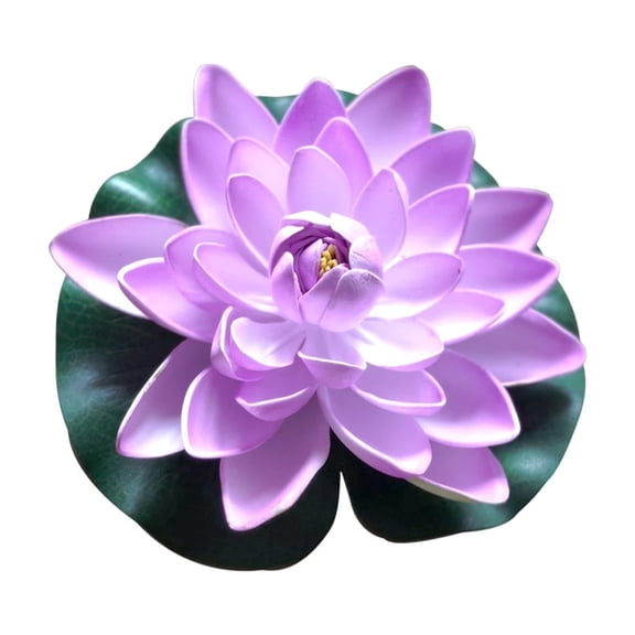 3Pcs Artificial Floating Foam Lotus Flower with Water Lily Pad, Lifelike Ornanment Home Garden Pond Decor Pool Aquarium Water Decoration