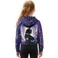 thumbnail image 2 of Xixirimido Black Cat Butterfly Wisteria Pattern Kids Half Zip Hoodies for Girls 3D Graphic Hooded Sweatshirt Zipper Long Sleeve Pullover Top with Pockets Size 13-14, 2 of 7