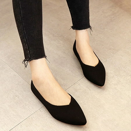 

Women Classic Pointy Toe Ballet Flat Shoes Single Shoes Casual Shallow Mouth Flat Shoes for Spring Black 39