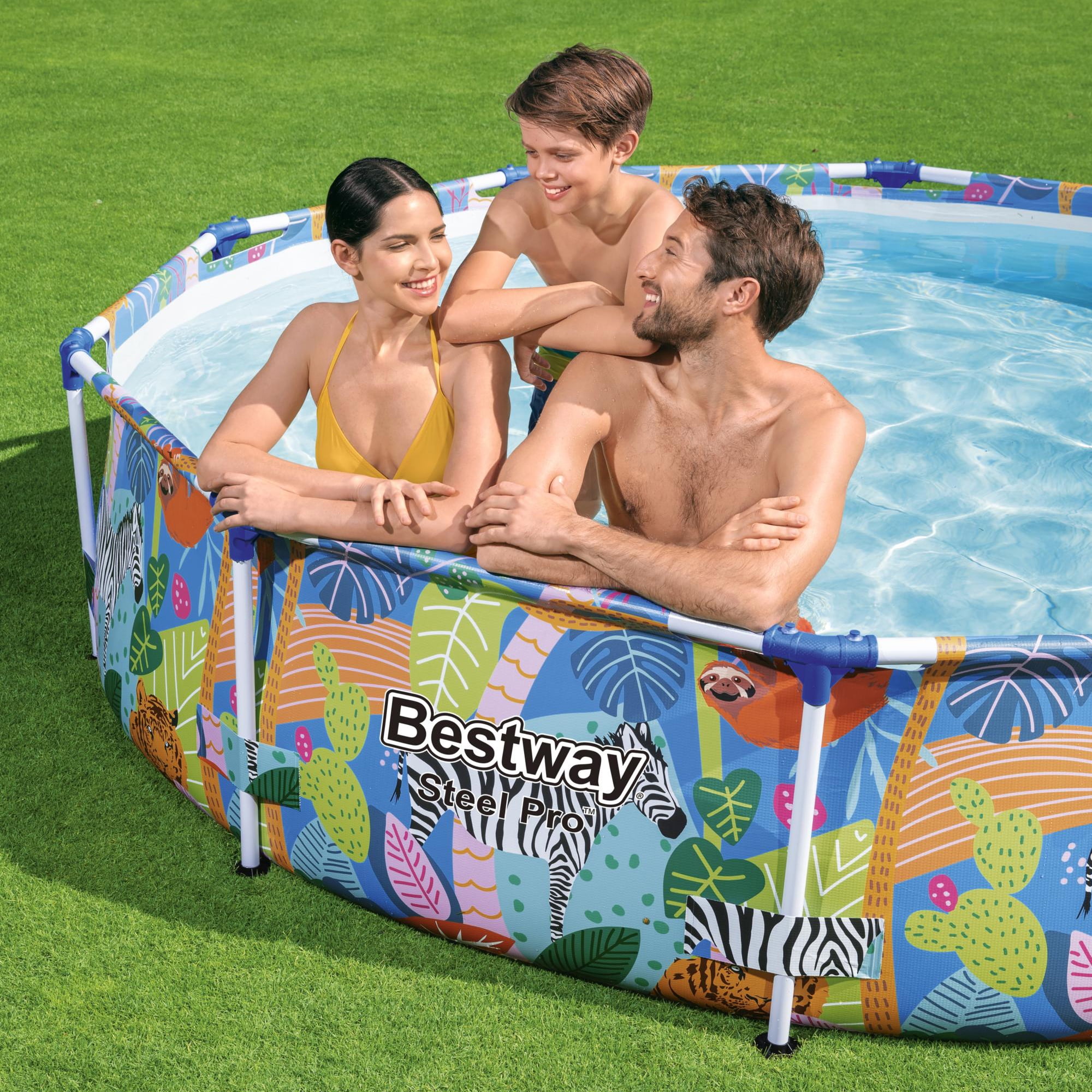 Bestway Steel Pro 10' x 26" Above Ground Swimming Pool with Animal Graphics