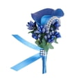 thumbnail image 1 of Boutonniere de boda, Boutonniere de flores, Boutonniere artificial elegante, Pin de traje de broche para aniversario, Día de San Valentín Azul, 1 of 9