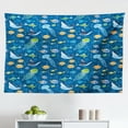 thumbnail image 1 of Under The Sea Tapestry, Graphical Layout of Sea Turtles Cartoon Ocean Lifestyle, Fabric Wall Hanging Decor for Bedroom Living Room Dorm, 2 Sizes, Multicolor, by Ambesonne, 1 of 1