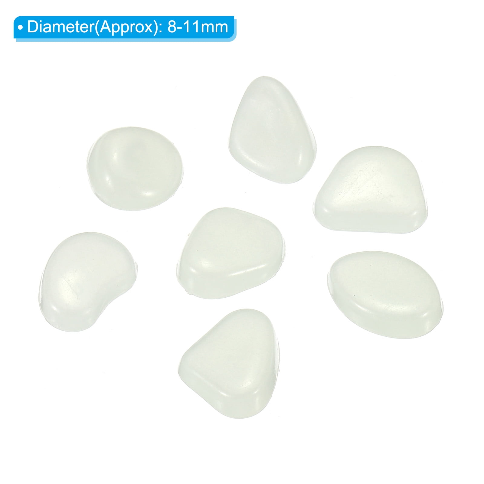 Unique Bargains 100Pack Glow Rocks 8-11mm Glow Pebbles Luminous Stones Decor DIY White