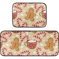 thumbnail image 1 of Christmas Gingerbread Snowflake Kitchen Mat Set of 2, Non-Slip Kitchen Rug for Floor, Waterproof Sink Carpet for Home, Office, Laundry (20816356), one size, 1 of 5