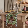 thumbnail image 2 of Table Runners 72 Inches Long Dress Scarves, Farmhouse Green Garland Farmhouse Kitchen/Dining Table Runner, Coffee Tablerunners, Spring Black Plaid Wood Grain 14x72 Inch, 2 of 9