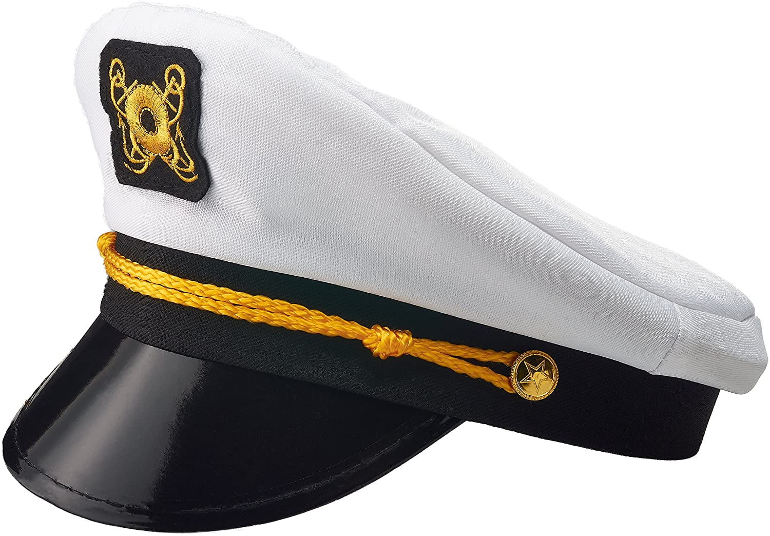 Sailor Ship Yacht Boat Captain Hat Navy Marines Admiral Cap Hat White Gold  