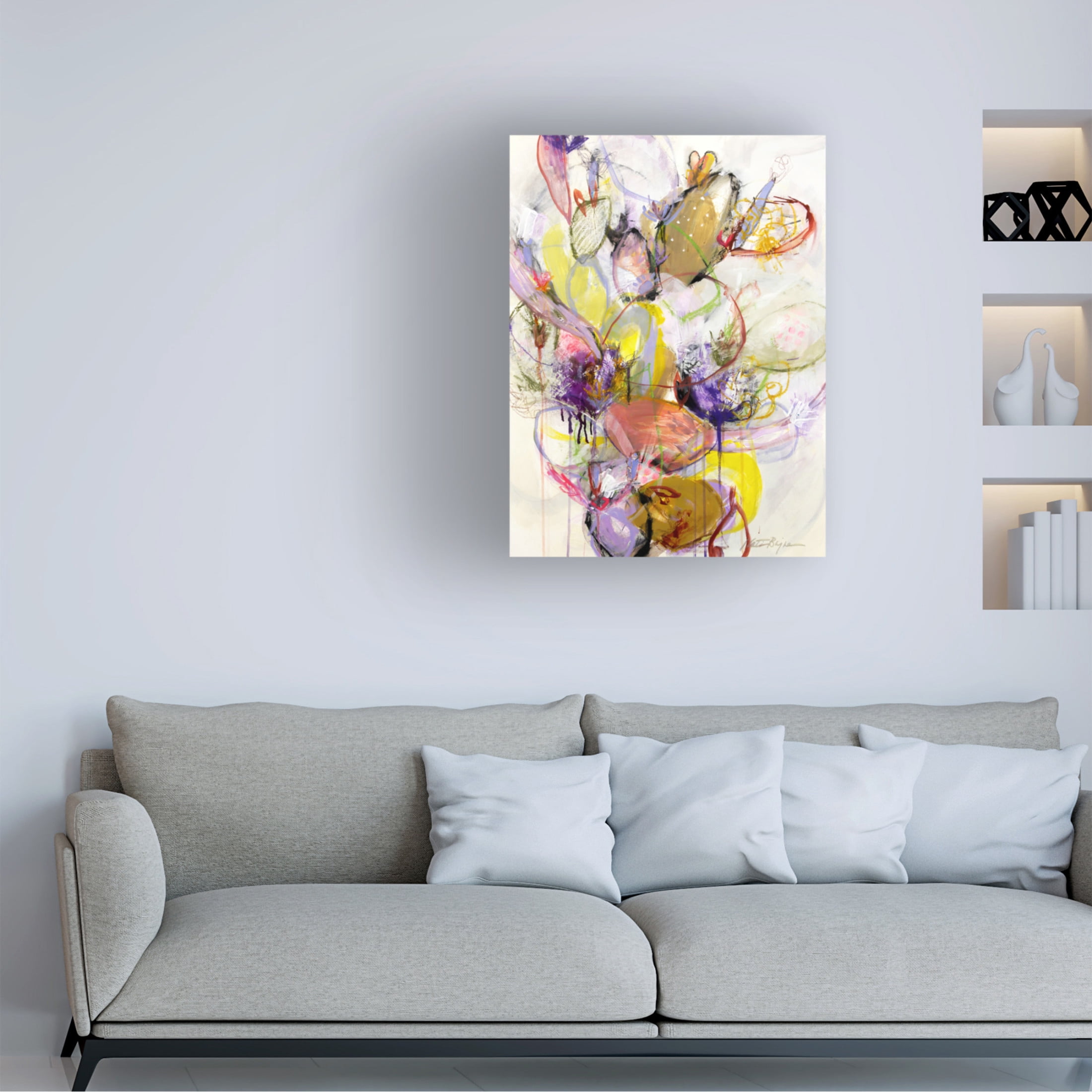 Canvas Wall Art - Kati Bujna 'Cosmic Pear Cactus 3' Wall Art for Living Room, Bedroom, or Office Décor by Trademark Fine Art - 18 x 24 Inches