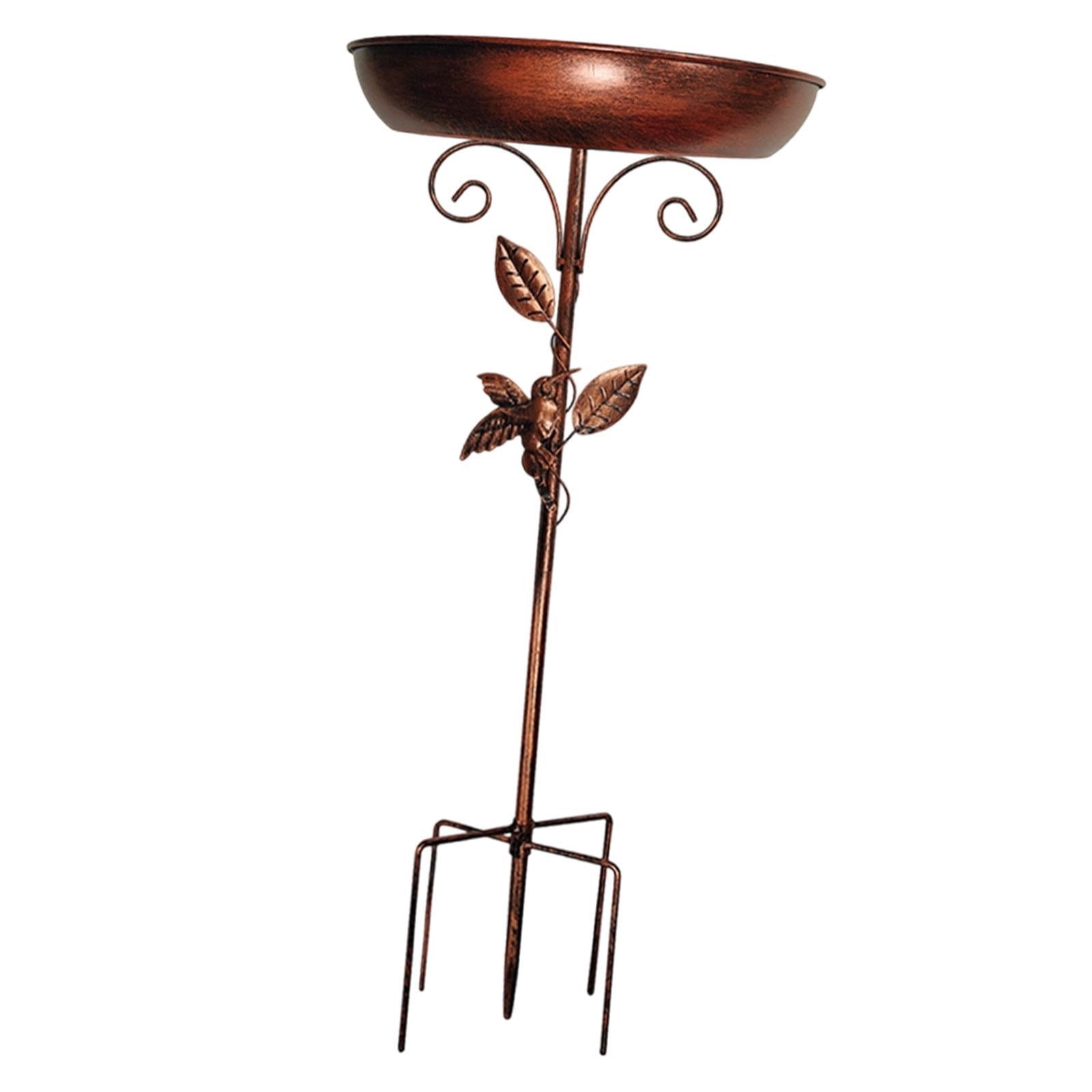 oshhni Iron Bird Bath Bowl Stand Decor Freestanding Birdbath for Patio Yard Outside