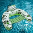 thumbnail image 4 of Inflatable PVC Pool Floating Seat Chair with Inflator Cup Holder Design (Blue), 4 of 9