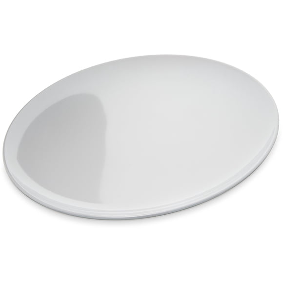 Carlisle FoodService Products Epicure Reusable Plastic Plate for Buffet, Restaurant, and Home, Melamine, 12 Inches, White, (Pack of 12)