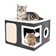 thumbnail image 1 of Cueva Cama para Gatos PETTDATE de Fieltro para Gatos de Interior con Rascador, 1 of 7