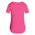 thumbnail image 4 of Tiqkatyck Womens Tops on Sale, Women's Summer V Neck Short Sleeve Loose Fit T Shirt With Arc Hem Large Size Solid Color Casual Shirts for Women Blouses for Women Dressy Casual Hot Pink XXXL, 4 of 6