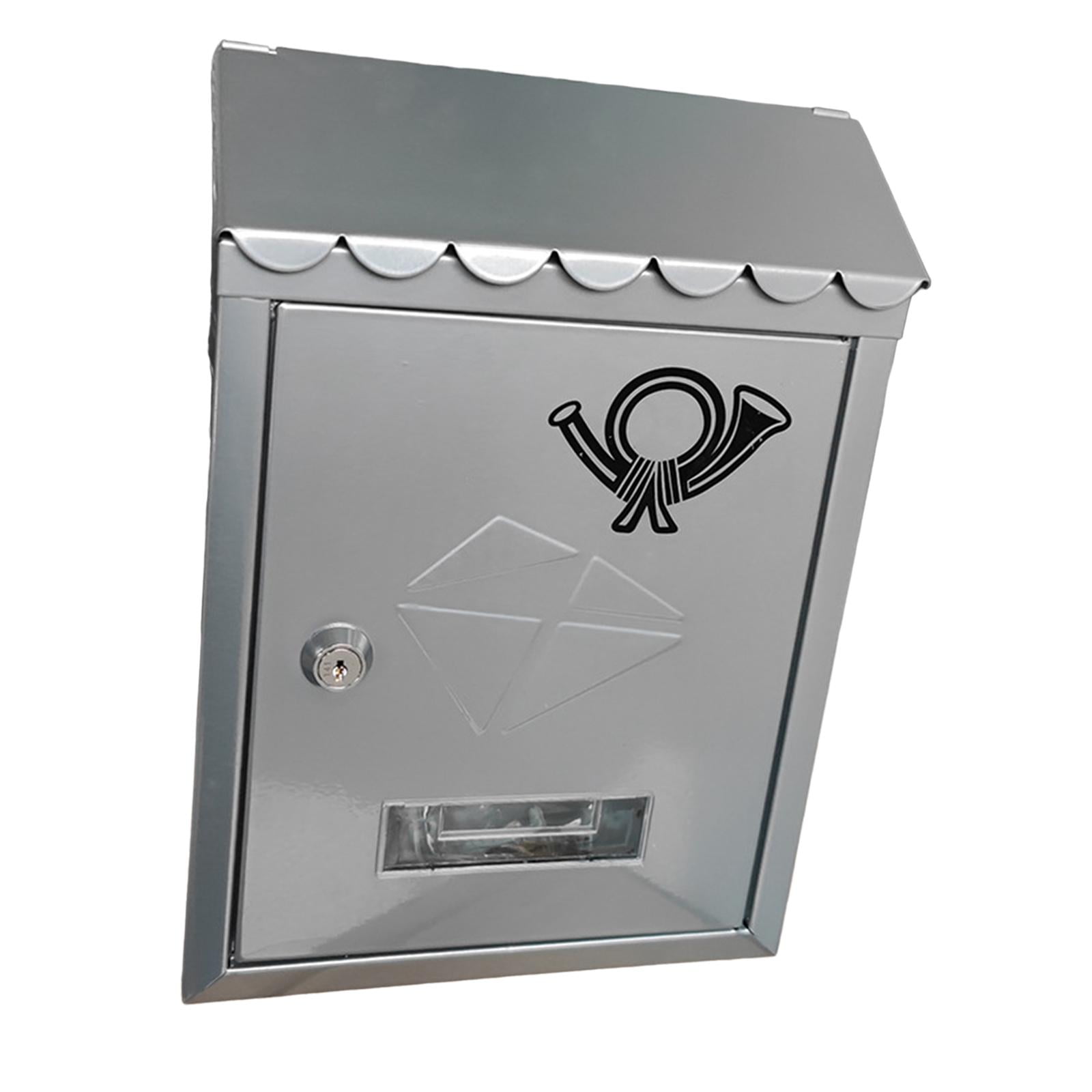 Wall Mount Mailbox Letterbox Front Door 21.5x7x30cm Outside Office Decorative Decor with Key Metal Locking Mailbox Porch Mail Box Drop
