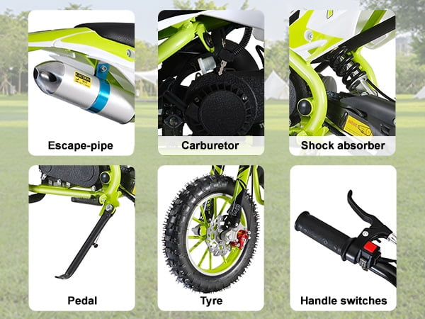 49CC Kids Dirt Bike - 30KM/H 2-Stroke Mini Motorcycle, 10" Off-Road Tires & Dual Disc Brakes, 150kg Load Capacity