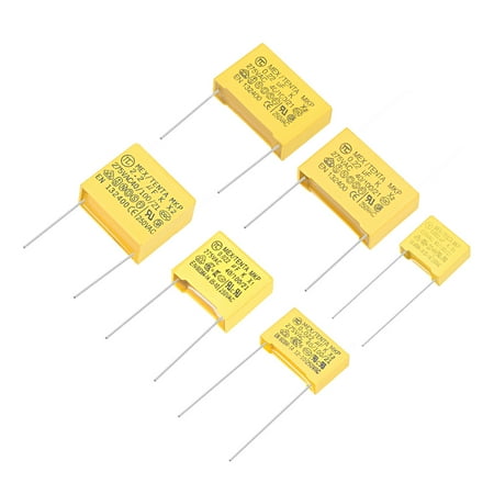 Polypropylene Capacitors Assortment Kit DIP 275VAC X2 MKP 6 Value - 0.0022uF 0.022uF 0.22uF 2.2uF 30pcs