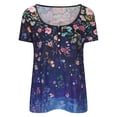 thumbnail image 2 of Blouses à Manches Courtes pour Femmes T-Shirt à Col Rond Décontracté à Imprimé Floral pour Femmes Tuniques à Manches Courtes Hauts Blouse Femme Hauts à Manches Courtes Femme Blouse à Manches Courtes Hauts à Manches Courtes pour Femmes, 2 of 6