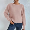 thumbnail image 2 of GigrtiJin Women's Sweater Long Sleeves Causal Crewneck Solid Color Sweaters Warm Comfy Pullover Blouses Tops, 2 of 5