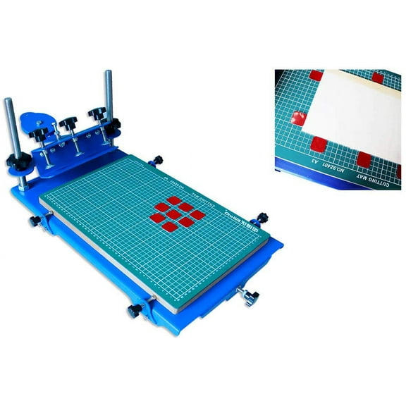 INTBUYING 3D Screen Printing Machine Micro-Registration Silk Screen Printing Press for PCB Metal Plate Glass Single Color Screen Printer 17.5x11.5 Inch