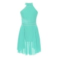 thumbnail image 3 of Zaldita Girls Sleeveless Sequins Ballet Latin Salsa Dance Dress Asymmetrical Chiffon Modern Contemporary Lyrical Dress Mint Green 10, 3 of 7