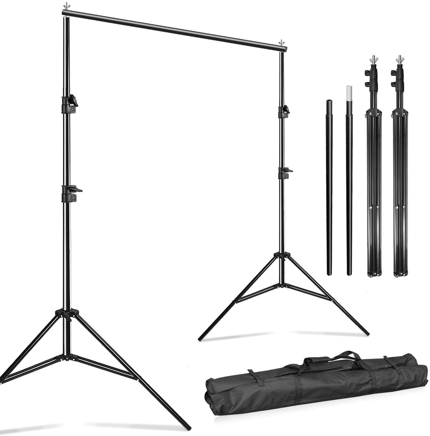 LS Photography 10 Feet Wide Photography Photo Muslin Background Support Stand Backdrop Crossbar Kit, Backdrop Support Stand with Carry Bag, WMT1143 - image 1 of 6