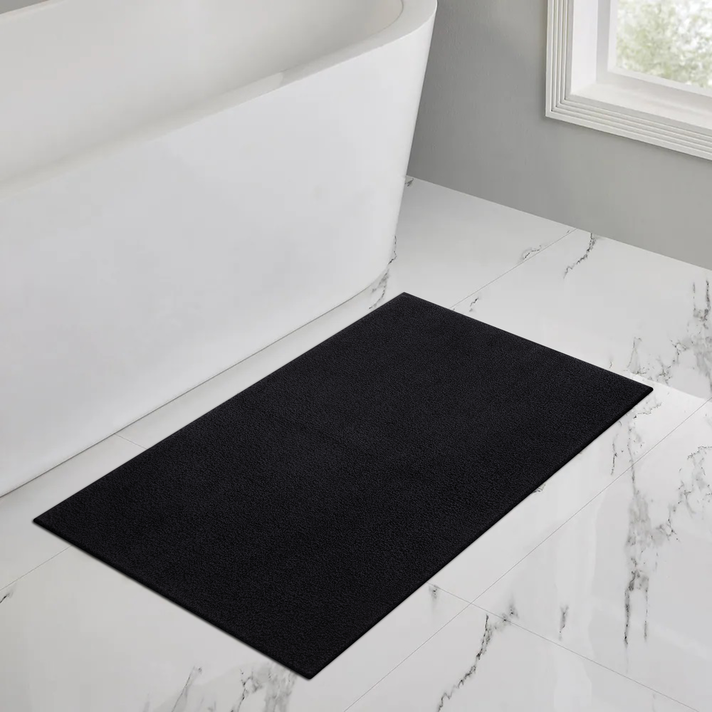 Mainstays Performance Bath Rug, Black, 20" x 34" photo 7
