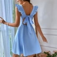 thumbnail image 5 of Women'S Backless Tie Short Dress Summer Models Halter Dresses Homecoming Dresses  Blue M, 5 of 6
