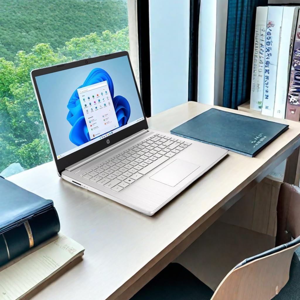 HP 14" Slim Laptop for Student & Business, Intel Celeron N4120, 8GB RAM, 384GB Storage (128GB eMMC+ 256GB microSD), HD Display, Webcam, Windows 11 Home in S mode