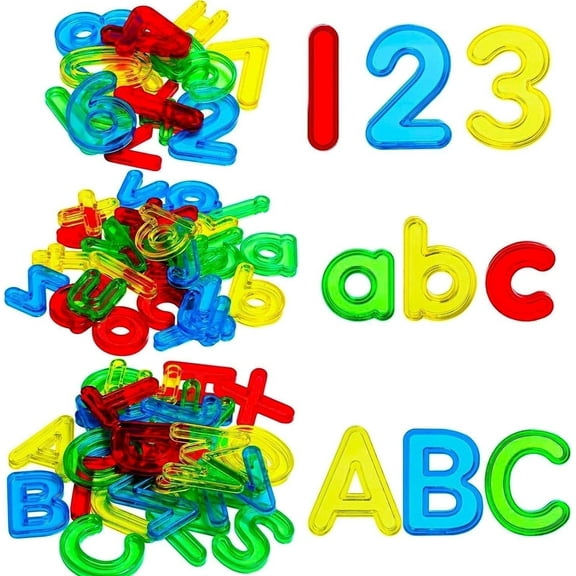 Bbiamsleep 67 Pcs Colorful Plastic Letters and Numbers Transparent Letters and Numbers Plastic Alphabet Letters Acrylic Letters and Numbers Set