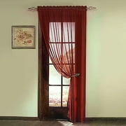 Georgette Window Curtain Panel, Merlot