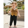 thumbnail image 3 of Rovasas Toddler Boys Girls Suede Vest Solid Color Tassel Cowgirls Waistcoat, 3 of 9