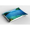thumbnail image 2 of Ambesonne Nature Pillow Sham 2 Pack, Scenic View of Palawan, 36"x20", Blue Green White, 2 of 3