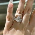 thumbnail image 2 of K-KED Fashion Oval Cubic Zircon 925 Silver Filled Ring Women Wedding Delicate Jewelry Sz 6-10-7, 2 of 6