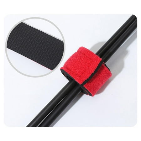 colaxi Fishing Rod Protector Fishing Pole Binding Thick for Lure Rod Anti Slip Reusable Fishing Pole Protection for Organizing Carry Red Strap Only
