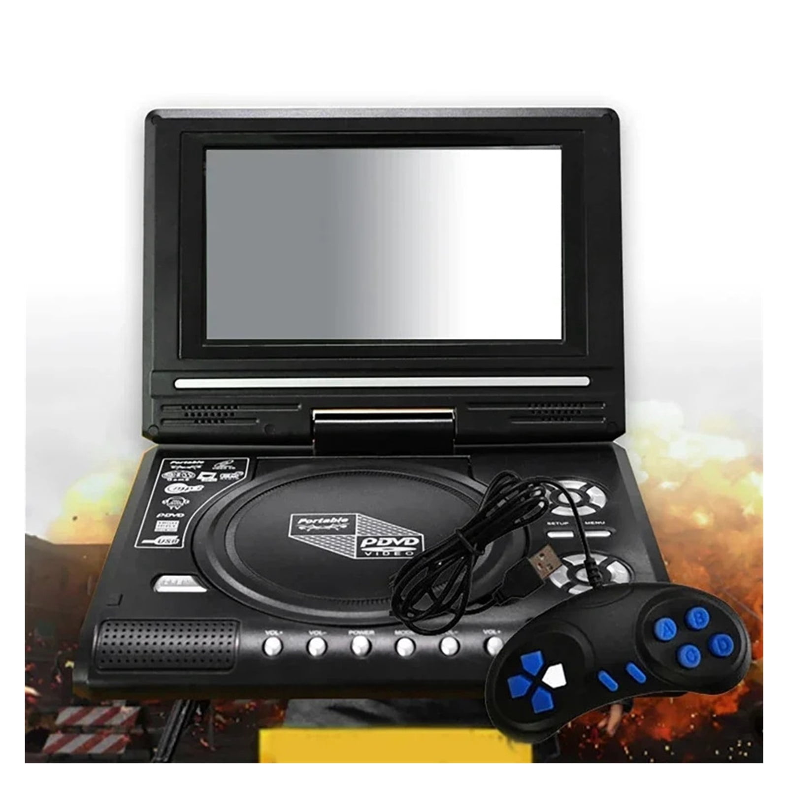 7.8 Inch Mini DVD CD EVD Disc Player - Portable Digital Smart TV Player with Remote Control ,Plug & Play Portable