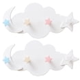 thumbnail image 1 of 2pcs Lovely Cloud Moon Star Shaped Hooks Adhesive Wall Hangers Wall Racks (White), 1 of 5