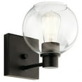 thumbnail image 2 of 1 Light Modern Farmhouse Steel Wall Sconce with Clear Round Glass-8 inches H By 6.5 inches W-Olde Bronze Finish Bailey Street Home 147-Bel-2748827, 2 of 5