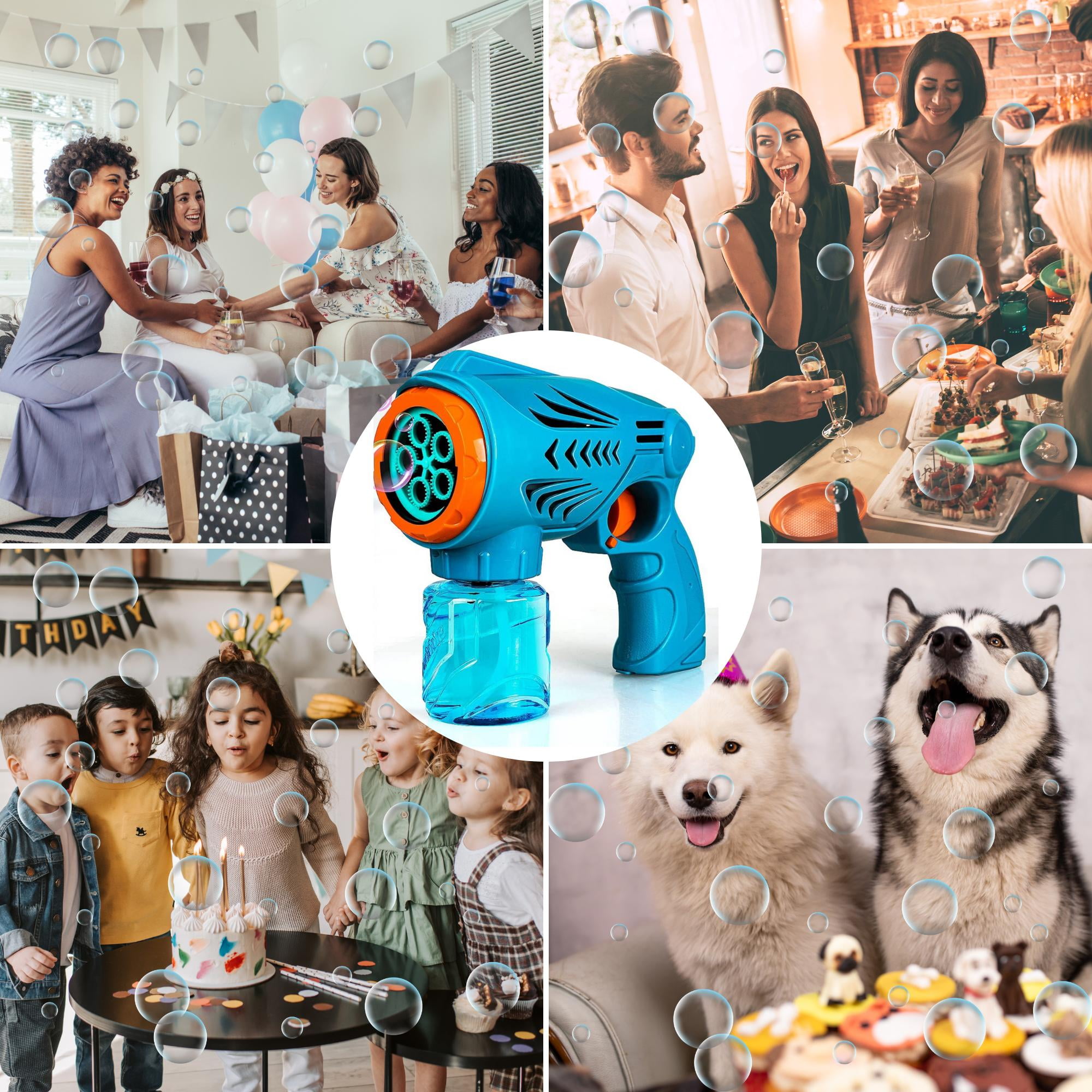 Bubble Guns Shooter, Bubble Blower Indoor and Outdoor Toys with 2 Soap  Bubble Solution for Birthday Party, Halloween, Wedding Kids Adults, Gift  for Puppy's Kid's Boys and Girls 