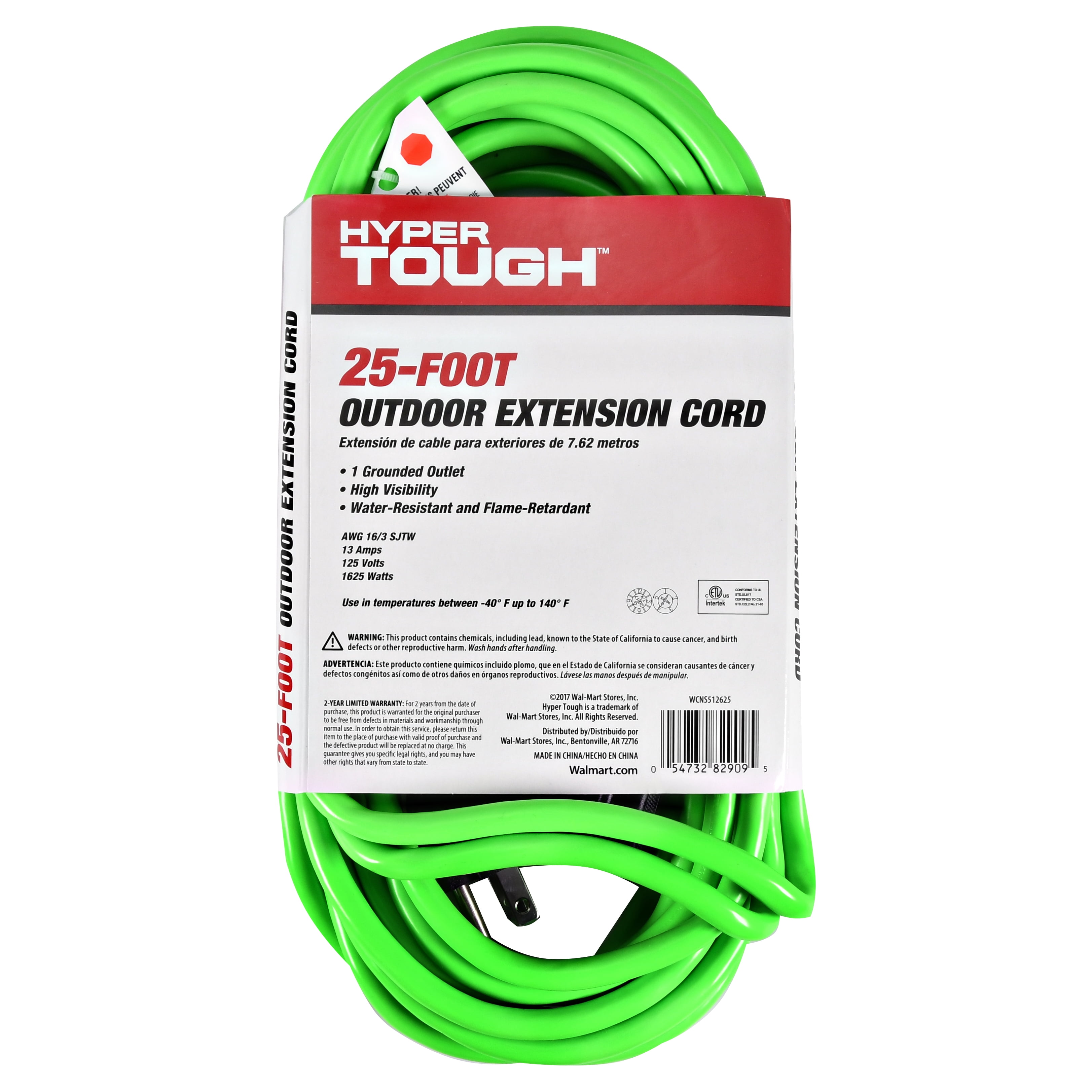 HyperTough 3 Outlet Extension Cord Wrap, 0A, Black, 52432