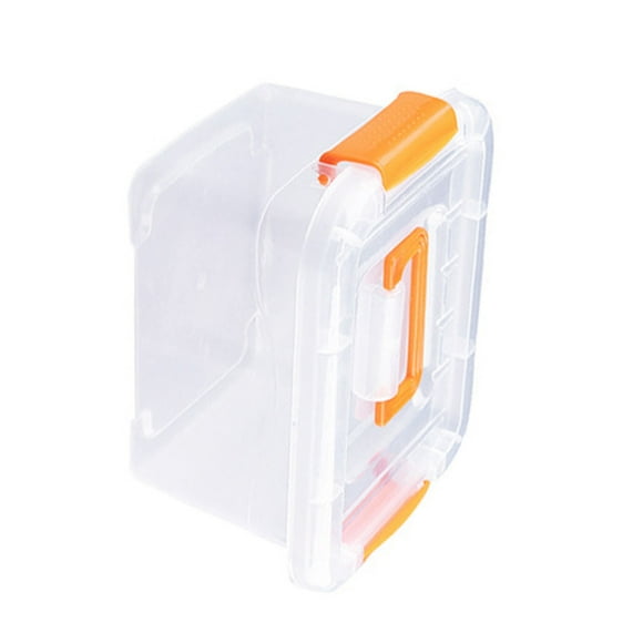 Portable Storage Box, Plastic Clear Storage Container with Latching Buckles And Handle, Stackable Storage Bin with Lid for Home Office Organization