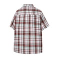 thumbnail image 3 of WRKEKC Men's Plaid Short Sleeve Button Down Shirt with Pocket Collared Classic Casual Top for Daily Work Weekend Gatherings, 3 of 4