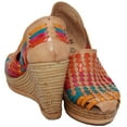 thumbnail image 3 of The Western Shops Womens Leather Mexican Huarache Sandal, Wedge Platform Sandals, 3 of 5