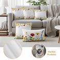 thumbnail image 6 of Sunflower Botanical Outdoor Waterproof Pillow Covers, Farmhouse Spring Floral Decorative Square Throw Pillowcase Sofa Cushion Sham for Patio/Couch/Chair, 18"x18" 2 Pack, 6 of 8