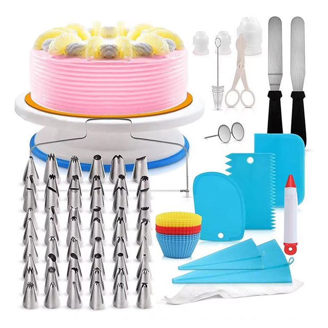 106/Set DIY herramienta de decoración de pasteles conjunto de suministros para hornear juego de boquillas de pastelería de acero inoxidable puntas de glaseado de flores herramientas para hornear