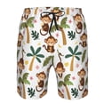 thumbnail image 3 of Fotbe Monkeys Swinging from Palms Trajes de Baño Estampados para Hombre, Shorts de Verano de Secado Rápido, Ropa de Playa, Bañadores-X-Large, 3 of 6