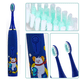 thumbnail image 3 of Cepillo de dientes eléctrico para niños con 6 cabezales de cepillo, resistente al agua IPX7, temporizador inteligente incorporado, cepillo de dientes para niños adecuado para mayores de 3 años, 3 of 5