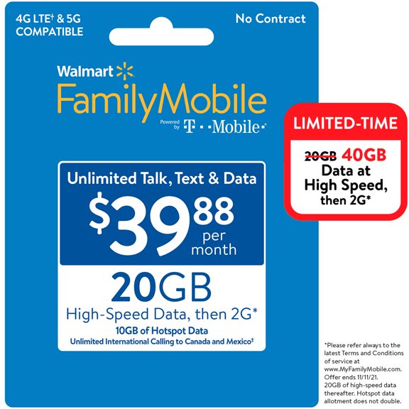 Walmart Family Mobile Walmart Family Mobile Airtime & Plastic Gift Cards