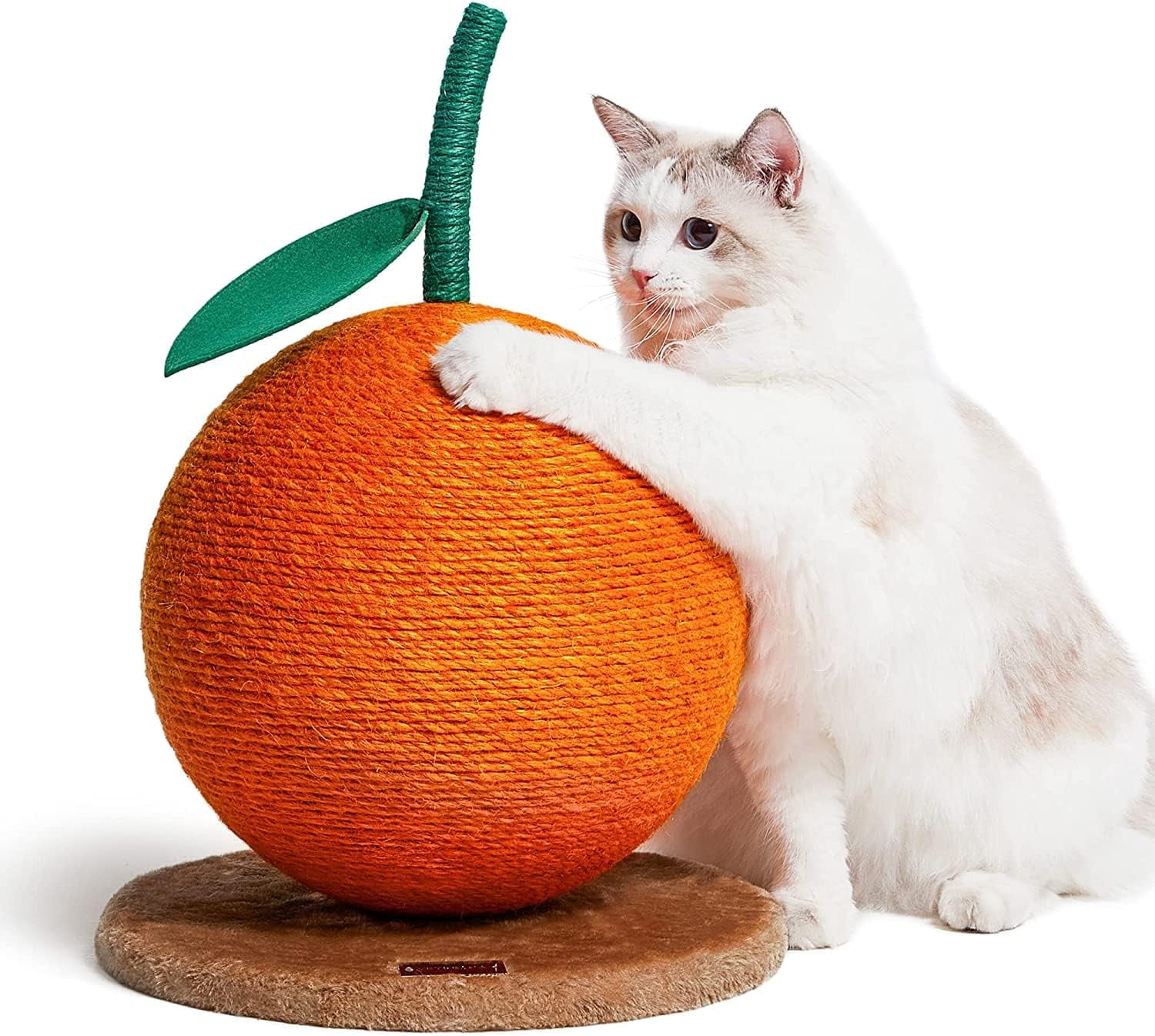 Cat Scratching Post with Jute Rope and Ball, Vertical Scratcher for Indoor Cats and Kittens