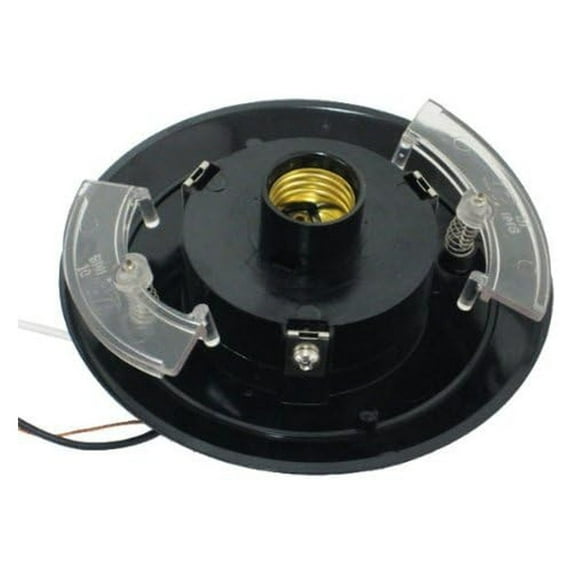 Incandescent - Plastic Globe Pole Fitter - 3 in. - Outdoor Pole Mounting - Black