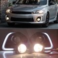 thumbnail image 5 of Cubierta de luz antiniebla para automóvil para Mitsubishi Lancer 2016 2017 2018 2019 Luz LED de circulación diurna DRL con señal de giro amarilla, 5 of 5
